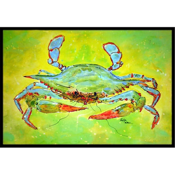 Carolines Treasures 24 x 36 In. Bright Green Blue Crab Indoor or Outdoor Mat 8357JMAT - main